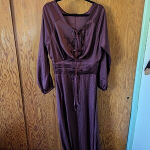 Elegant Purple Long Sleeve Dress